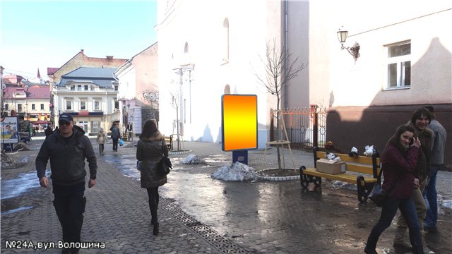 Сітілайт 1.2x1.8,  вул.Волошина(катол.собор), піш.зона, напр.-вулКорзо