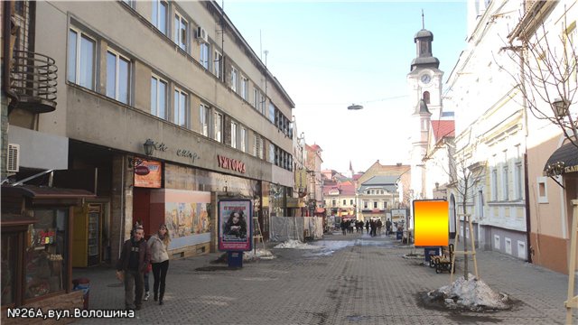 Сітілайт 1.2x1.8,  вул.Волошина(муз.училище), піш.зона, напр.-вулКорзо