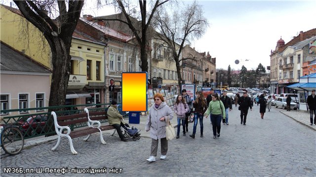 Сітілайт 1.2x1.8,  пл.Ш.Петефі(вихід з пішох.міст), піш.зона, напр-пл.Ш.Петефі