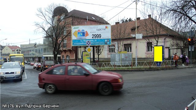Сітілайт 1.2x1.8,  вул.Підгірна-Берчені, піш.перехід,світлофори, напр-Собранецька,  Корятовича