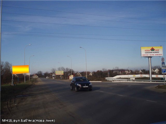 Щит 6x3,  вул.Баб'яка(новий трансп.міст), район ТЦ Нова лінія, напрям-вул.Загорська